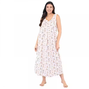 Shararat Women's Cotton Sleeveless Nighty/Sleeveless Night Gown