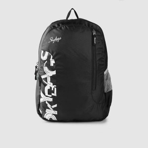 Unisex Black & White Brand Logo Print Backpack- 21.3 Ltrs