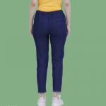 Denim Stretchable Ankle Length Pant with Curved Pocket