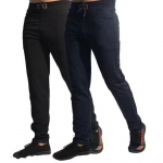 Men's Black & Blue Slim Fit Strechable Lycra COMBO Trackpants For Regular Use (pack of 2)