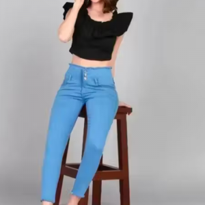 4-BUTTON PLAIN JEANS FOR WOMEN PLUS SIZE WOMEN