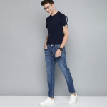 Men Blue Tapered Fit Mid-Rise Clean Look Stretchable Jeans